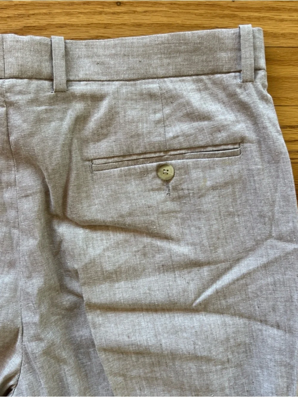 NWOT Perry Ellis Linen Blend Men's Cream Beige Dress Pants 34x34